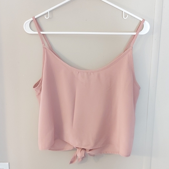 Rosy pink crop top with front tye - Picture 3 of 7
